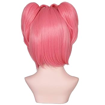 Amazon.com: ColorGround Short Pink Cosplay Wig with 2 Clips